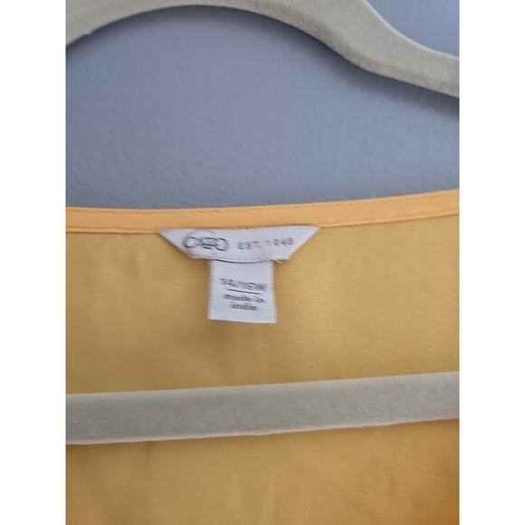 Cato Yellow V-Neck Cut-Out Lightweight 3/4 Sleeve Casual Top Womans Size 14/16W - Picture 5 of 7